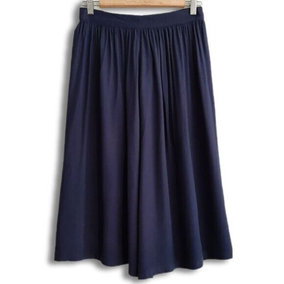 Minimum Dresses & Skirts - MINIMUM Denmark Maddalena Plisse Flowy Midi Skirt Navy Blue Sz S Flawed
